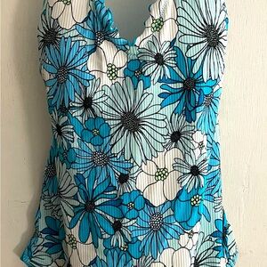 Exhilaration, summertime bathing suit!Blue with flowers. Adorable print! NWOT!